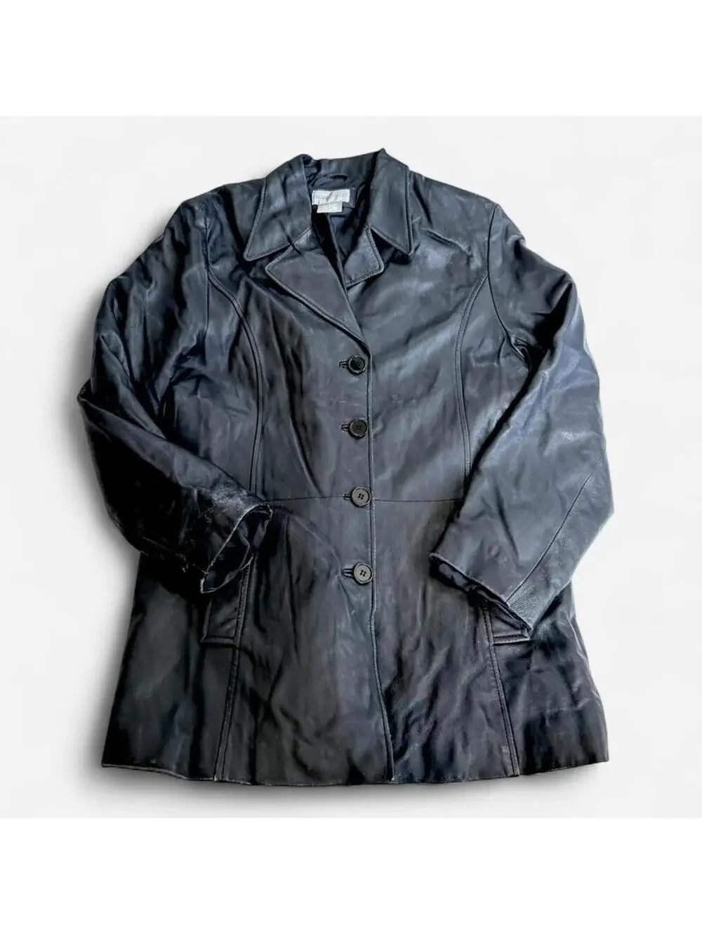 Vintage Black Leather Blazer Jacker